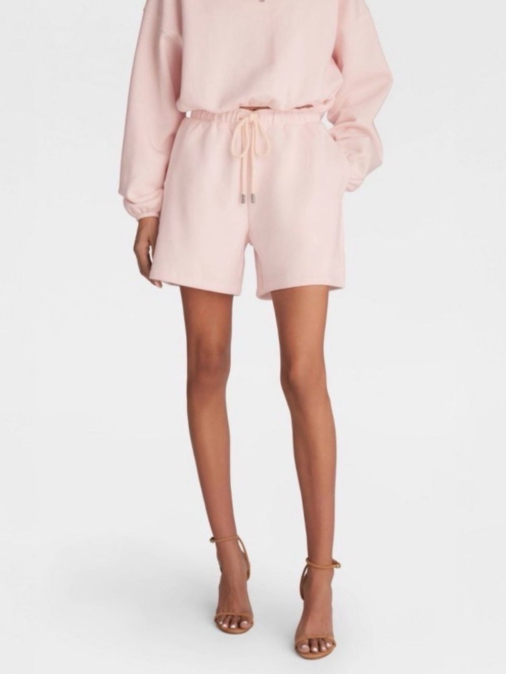 KBB by KAHLANA Light Pink Mid Rise Drawcord Sweatshorts short
